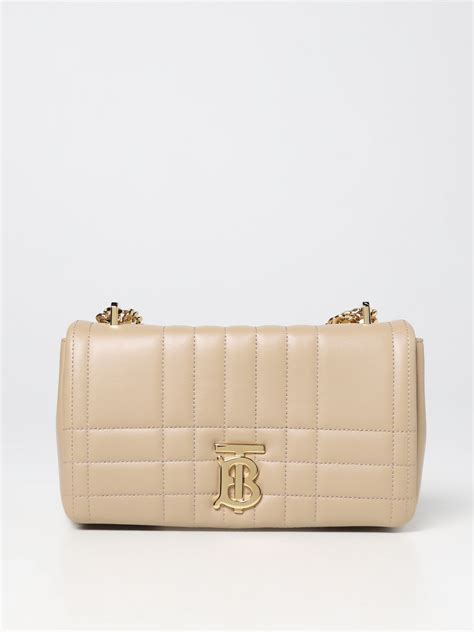 borsa burberry pelle beige|Borsa a spalla in pelle con shearling in Beige .